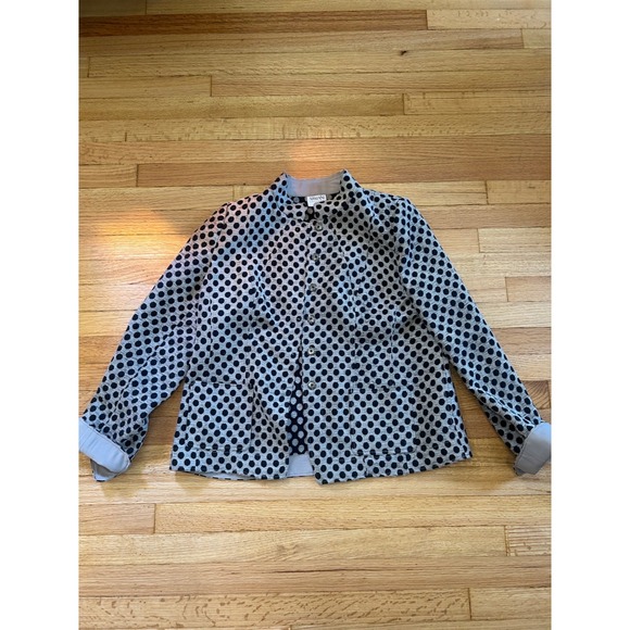 Armani Collezioni Jackets & Blazers - Armani Collezioni Polka Dot Button Front Jacket Gray Black Made in Italy Sz 16